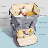 The Baby Concept Orange and Striped Portable Diaper Bag