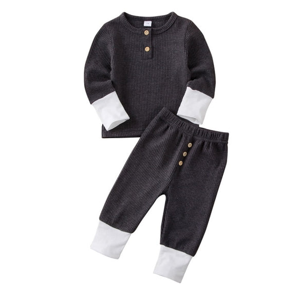 The Baby Concept Black Long Sleeve Cotton Top and Pants