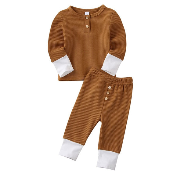 The Baby Concept Brown Long Sleeve Cotton Top and Pants