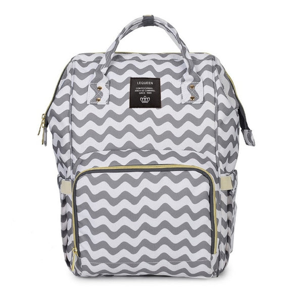 The Baby Concept Gray Waves Portable Diaper Bag