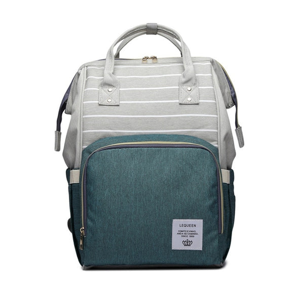 The Baby Concept Green Striped Portable Diaper Bag