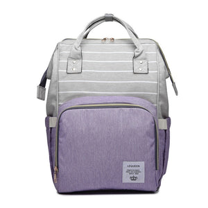 The Baby Concept Purple and Gray Portable Diaper Bag