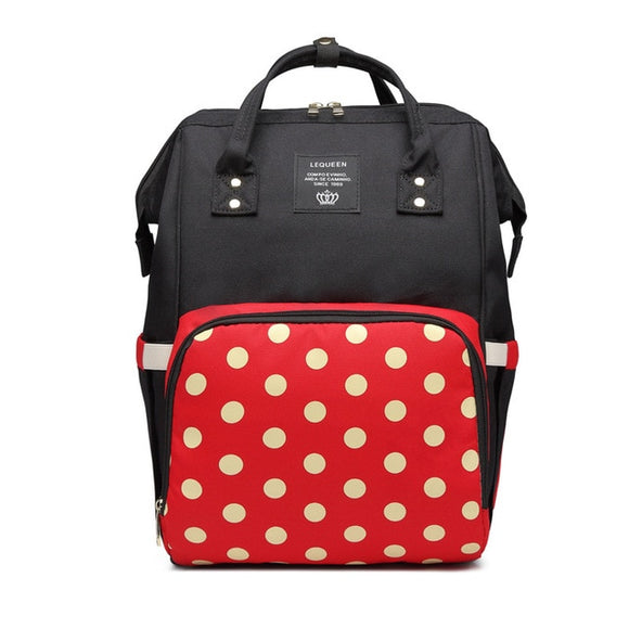 The Baby Concept Polka Dot Red and Black Portable Diaper Bag