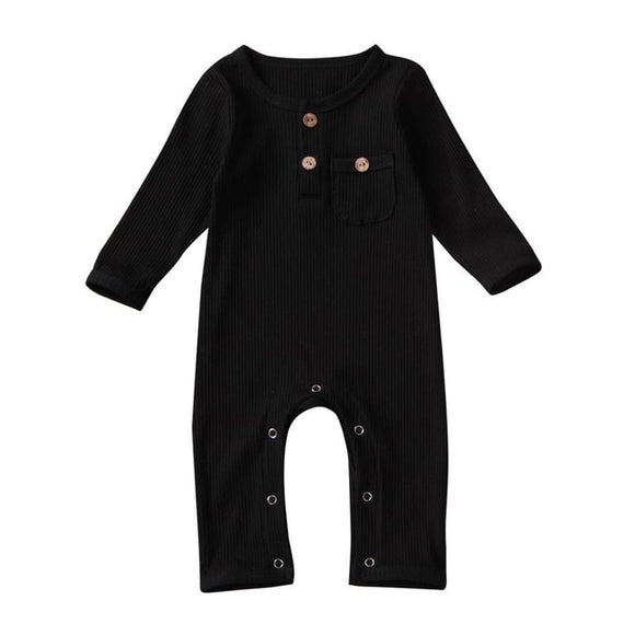 The Baby Concept Black Cotton Onesie