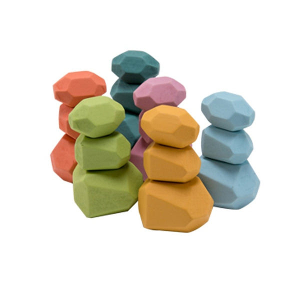 The Baby Concept Wooden Stacking Stones - 18 pieces