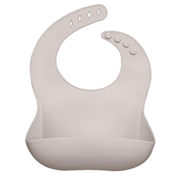 The Baby Concept Light Gray Silicone Baby Bib