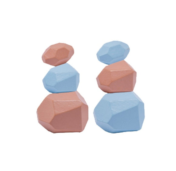 The Baby Concept Wooden Stacking Stones - 6 pieces