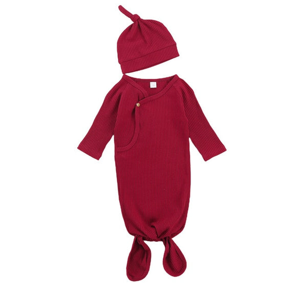 The Baby Concept Burgundy Sleeping Jumpsuit with Hat