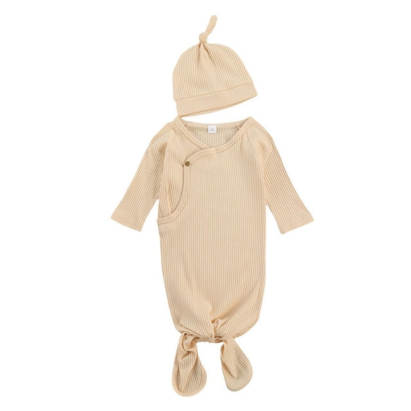 The Baby Concept Beige Sleeping Jumpsuit with Hat