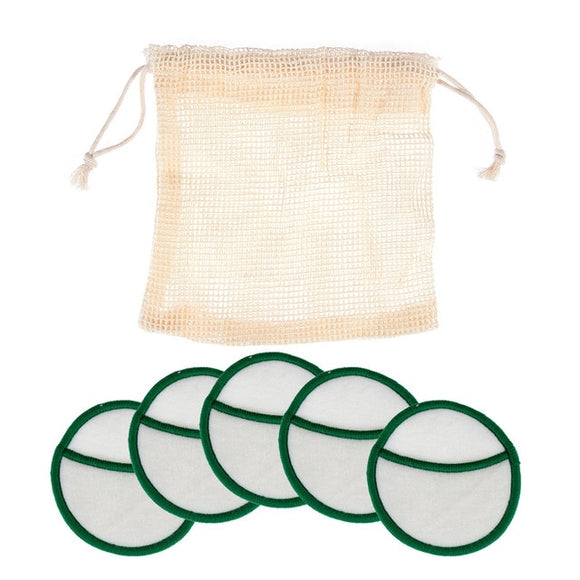 The Baby Concept Reusable Bamboo Green Cotton Pads 5pcs