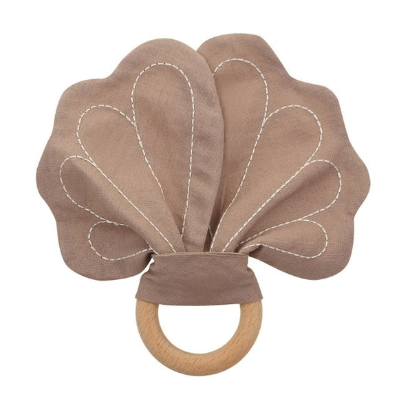 The Baby Concept Brown Flower Wooden Teether