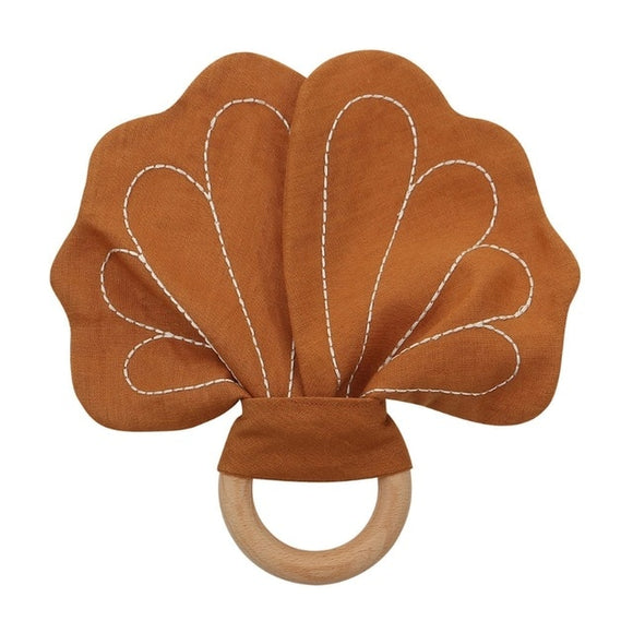 The Baby Concept Cumin Brown Flower Wooden Teether