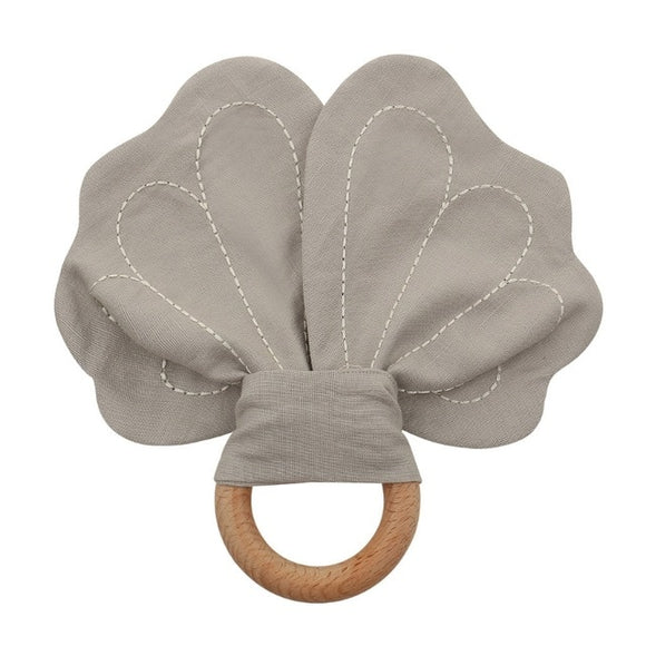 The Baby Concept Gray Flower Wooden Teether
