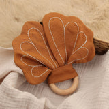 The Baby Concept Cumin Brown Flower Wooden Teether
