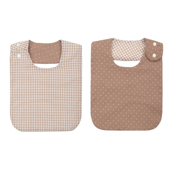 The Baby Concept Khaki Checkered Cotton Vintage Bib