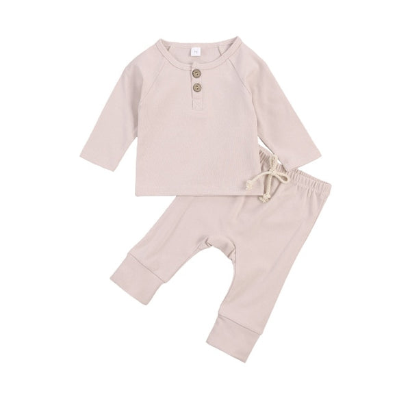 The Baby Concept Cream Long Sleeve Cotton Top and Pants